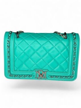 BADGLEY MISCHKA Teal Quilted Vegan Leather X-body Bag - NWT